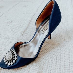 Badgley Mischka Navy Embellished Pump